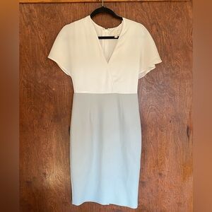 Ted Baker Working Title Reemadd Color-Block Dress In Mid Gray